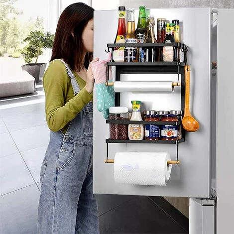 Magnetico Salvaspazio Portaspezie, Portaspezie Da Appendere Mensola Cucina Da Appendere Al Frigo Porta Spezie Mensola Bagno Porta Spezie Da Appendere Con 4 Ganci Bianco 403011CM 4 Magnetico Salvaspazio Portaspezie, Portaspezie Da Appendere Mensola Cucina Da Appendere Al Frigo Porta Spezie Mensola Bagno Porta Spezie Da Appendere Con 4 Ganci Bianco 403011CM - immagine 4