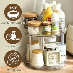 Armadio Da Cucina Girevole Frigorifero Per Spezie A 2 Livelli Lazy Susan Portaspezie Organizer Per Riporre Le Spezie Da Cucina 23 Cm -Wenko Negozio 94163842 3