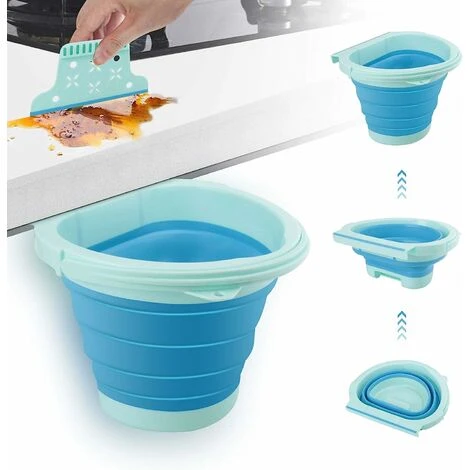 Pattumiera Da Cucina Pieghevole Porta Da Cucina Pattumiera Da Parete Per Auto Home Office, 4L (Blu) 2 Pattumiera Da Cucina Pieghevole Porta Da Cucina Pattumiera Da Parete Per Auto Home Office, 4L (Blu) - immagine 2