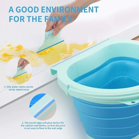 Pattumiera Da Cucina Pieghevole Porta Da Cucina Pattumiera Da Parete Per Auto Home Office, 4L (Blu) 3 Pattumiera Da Cucina Pieghevole Porta Da Cucina Pattumiera Da Parete Per Auto Home Office, 4L (Blu) - immagine 3