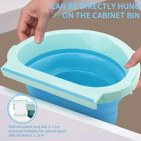 Pattumiera Da Cucina Pieghevole Porta Da Cucina Pattumiera Da Parete Per Auto Home Office, 4L (Blu) 4 Pattumiera Da Cucina Pieghevole Porta Da Cucina Pattumiera Da Parete Per Auto Home Office, 4L (Blu) - immagine 4