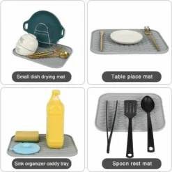 Piccolo Sottopentola In Silicone, Tovaglietta Antiscivolo In Silicone, Tappetino Per Asciugare I Piatti, Tappetino Antigoccia, Presina, Sottobicchiere Resistente Al Calore (grigio, 29,5 X 23,5 Cm) -Wenko Negozio 94289355 4