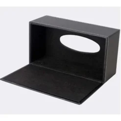 Porta Fazzoletti In Pelle Nera Moda Con Dispenser Porta Fazzoletti Rettangolare Con Coperchio -Wenko Negozio 94291795 4