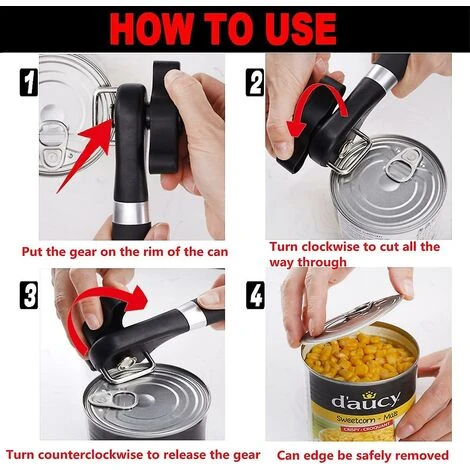 Apriscatole Manuale Apriscatole Di Sicurezza Da Cucina Per Ristorante Senza Spigoli Vivi Apriscatole Per Artrite Strumento Apriscatole Da Campeggio Taglierina Laterale Manuale, Con Bot 4 Apriscatole Manuale Apriscatole Di Sicurezza Da Cucina Per Ristorante Senza Spigoli Vivi Apriscatole Per Artrite Strumento Apriscatole Da Campeggio Taglierina Laterale Manuale, Con Bot - immagine 4