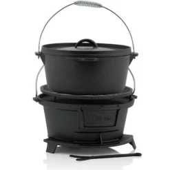 CampFeuer Set Di 7 Pezzi Con Forno Olandese, Pentola In Ghisa Per Barbecue, Accendifuoco, Accendino Per Barbecue, Carbone Di Legna. -Wenko Negozio 94790266 4