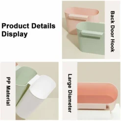 Pattumiera Da Cucina, Da Parete, Per Casa, Bagno, Soggiorno, Armadietto, Piccola Pattumiera Da Scrivania Senza Coperchio (rosa Chiaro) -Wenko Negozio 94914626 3