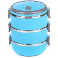 Trade Shop - Portavivande Ermetico 2100ml Contenitore Inox Abs Contenitore Porta Pranzo