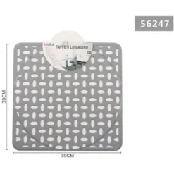 Trade Shop - Tappeto Tappetino Lavello Lavandino Quadrato Cucina 30x30cm Grigio Chiaro 56247