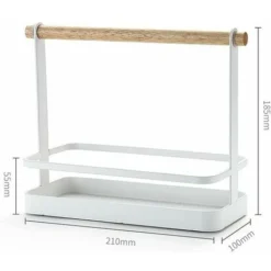 TRIP Portaspezie Con Portaspezie Portaspezie In Acciaio Pratico Facile Da Montare Bianco 21 Cm 10 Cm 18,5 Cm Manico In Legno Massello -Wenko Negozio 95217915 3