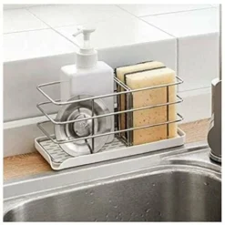 Portaspugna Multifunzionale In Acciaio Inossidabile Per Lavello Da Cucina Organizer Per Lavello Vassoio Di Scarico Portasapone Piatto Da Appendere Regolabile