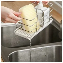 Portaspugna Multifunzionale In Acciaio Inossidabile Per Lavello Da Cucina Organizer Per Lavello Vassoio Di Scarico Portasapone Piatto Da Appendere Regolabile -Wenko Negozio 95221597 3