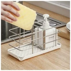 Portaspugna Multifunzionale In Acciaio Inossidabile Per Lavello Da Cucina Organizer Per Lavello Vassoio Di Scarico Portasapone Piatto Da Appendere Regolabile -Wenko Negozio 95221597 5