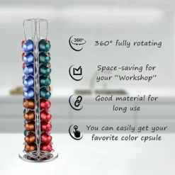 Portacapsule Compatibile Con Espositore Distributore Rotante - Per 40 Pezzi-Originale Portacapsule Soluzione Salvaspazio -Wenko Negozio 95525619 3