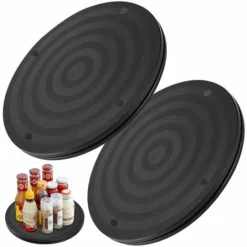 GTA TV Giradischi 2 Pezzi Solido Giradischi Girevole A 360° Con Cuscinetti A Sfera In Acciaio Doppia Superficie Ruvida, Per Monitor, Laptop, Utensili Da Cucina, Lavori Di Bricolage