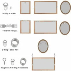 Ganci Per Quadri Pezzi Per Pareti Dure 282 Kit Di Sospensione Ganci Per Quadri Per Il Fissaggio Della Cornice Ganci Per Quadri Abbinati Con 62 Ganci In Acciaio 3 M 30 Anello Per Sega In Filo D'acciaio -Wenko Negozio 95769643 4