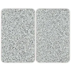 Wenko Maximex Coprifuochi Vetro Universale Granite, Set 2 Pezzi, Per Tutti I Tipi Di Piani Di Cottura, Vetro Temperato, 30 X 1.8-5.5 X 52 Cm, Multicolore