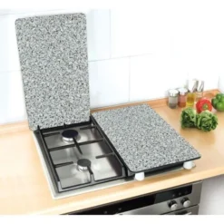 Wenko Maximex Coprifuochi Vetro Universale Granite, Set 2 Pezzi, Per Tutti I Tipi Di Piani Di Cottura, Vetro Temperato, 30 X 1.8-5.5 X 52 Cm, Multicolore -Wenko Negozio 95806026 3