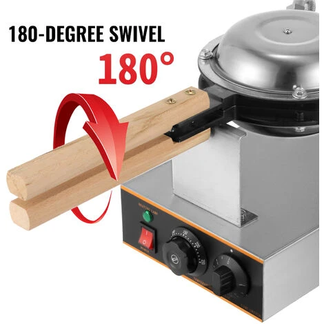 VEVOR Piastra Per Waffle Elettrica 1400W, Macchina Per Waffle AllUovo 30-300℃, Waffle Maker Commerciale Antiaderente 225x330x250mm, Macchina Piastra Per Eggettes Di Hong Kong, Con Manici In Legno 5 VEVOR Piastra Per Waffle Elettrica 1400W, Macchina Per Waffle AllUovo 30-300℃, Waffle Maker Commerciale Antiaderente 225x330x250mm, Macchina Piastra Per Eggettes Di Hong Kong, Con Manici In Legno - immagine 5