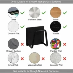 Porta Spugna Cucina Porta Lavello Porta Spugna Autoadesiva In Acciaio Inox Lavello Per Spugne Pennello Coperchio Pentola Strofinaccio 4 Pezzi Nero -Wenko Negozio 96150436 4