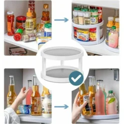 Giradischi Per Armadio Portaspezie Portaspezie Rotante Portaspezie Portaspezie Portaspezie Vassoio Girevole In Plastica Portaspezie Grigio Bianco, -Wenko Negozio 96231104 4