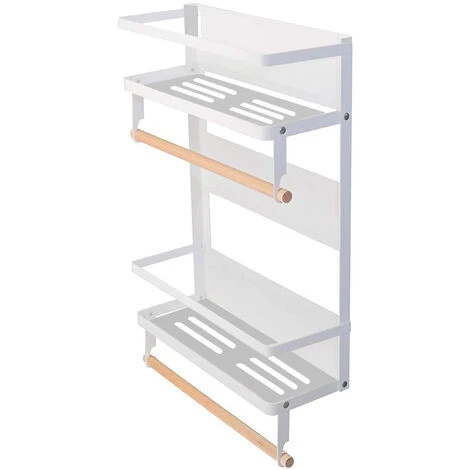 Porta Spezie A 2 Livelli Da Cucina, Nessuna Foratura Mensola Bagno, Portaspezie Da Appendere, Salvaspazio Mensole Cucina 40x30x11cm - Bianco 4 Porta Spezie A 2 Livelli Da Cucina, Nessuna Foratura Mensola Bagno, Portaspezie Da Appendere, Salvaspazio Mensole Cucina 40x30x11cm - Bianco - immagine 4