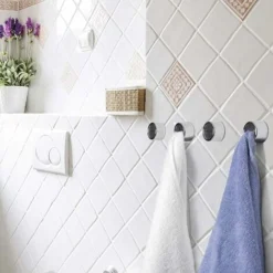 LITZEE 6 Pezzi Ganci Per Asciugapiatti Clip Per Asciugapiatti, Gancio Per Asciugapiatti Adesivo, Gancio Per Asciugapiatti Da Cucina, Porta Asciugamani A Ventosa Per Bagno, Guardaroba E Armadio (ABS Ro -Wenko Negozio 96298437 3