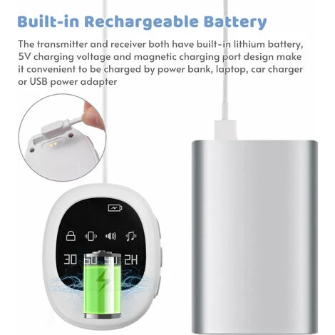 Orologio Wireless Per Addestramento Del Vasino Con Allarme Per Enuresi Notturna Con Cinturino Per Bambini Cura Degli Anziani 40M Portata Effettiva Vibrazione/Suono/Vibrazione + Suono Promemoria 30min/ 5 Orologio Wireless Per Addestramento Del Vasino Con Allarme Per Enuresi Notturna Con Cinturino Per Bambini Cura Degli Anziani 40M Portata Effettiva Vibrazione/Suono/Vibrazione + Suono Promemoria 30min/ - immagine 5