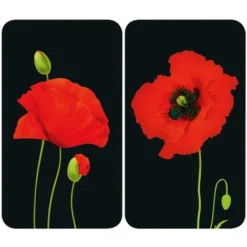 Glasabdeckplatte Universal Mohn, 2er Set WENKO