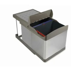 EMUCA Cestino Automatico 2 X 16 - Acciaio Inox