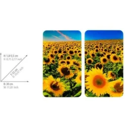Glasabdeckplatte Universal Sonnenblumenfeld, 2er Set WENKO -Wenko Negozio 9677462 4