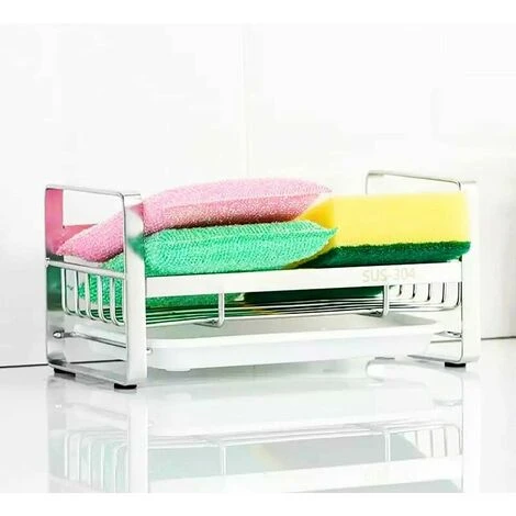 Portaspugna, Portaspugna Portaoggetti Per Lavello In Acciaio Inossidabile 304, Organizer Per Lavello Da Cucina Con Vassoio Raccogligocce In Spugna Rimovibile, Per Spugna Da Cucina Da Appoggio 1 Portaspugna, Portaspugna Portaoggetti Per Lavello In Acciaio Inossidabile 304, Organizer Per Lavello Da Cucina Con Vassoio Raccogligocce In Spugna Rimovibile, Per Spugna Da Cucina Da Appoggio