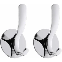 2 Ganci Adesivi Per Asciugamani Da Bagno, Portasciugamani, Ganci Per Porta In Acciaio Inossidabile Per Cucina Bagno, Nessuna Perforazione, Argento