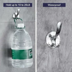 2 Ganci Adesivi Per Asciugamani Da Bagno, Portasciugamani, Ganci Per Porta In Acciaio Inossidabile Per Cucina Bagno, Nessuna Perforazione, Argento -Wenko Negozio 97075141 3