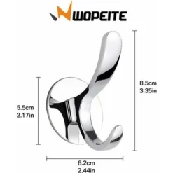 2 Ganci Adesivi Per Asciugamani Da Bagno, Portasciugamani, Ganci Per Porta In Acciaio Inossidabile Per Cucina Bagno, Nessuna Perforazione, Argento -Wenko Negozio 97075141 4