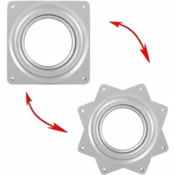 Vassoio Girevole Con Cuscinetti A Sfera, Piastra Girevole, Base Girevole, Vassoio Girevole 360, Metallo Quadrato Girevole, Barra Sgabello Girevole Per Barche, Piastra Sedile Sgabello Girevole, 4 Polli -Wenko Negozio 97076178 3