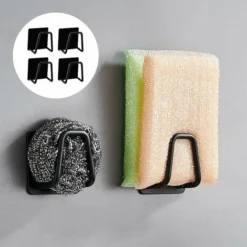 Porta Spugna Acciaio Inox, Porta Spugna Cucina, Porta Spugna Autoadesiva, Porta Spugna Lavello, Porta Spugna Cucina, Porta Spugna, Per Spugne, Spazzolatura, Strofinaccio, 4 Pezzi, Nero -Wenko Negozio 97323224 5