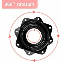 4 Pezzi Piatti Girevoli Quadrati Piastra Di Cuscinetto Rotante, Staffa Girevole A 360° Per Monitor Di Computer/Supporto TV - Nero, 71 X 71 Mm -Wenko Negozio 97433830 3