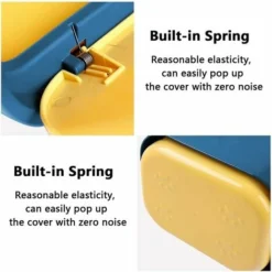 Mini Bidone Della Spazzatura In Plastica Con Coperchio A Bottone, Pattumiera, Pattumiera In Gomma 2L (blu) 7 Mini Bidone Della Spazzatura In Plastica Con Coperchio A Bottone, Pattumiera, Pattumiera In Gomma 2L (blu) -Wenko Negozio 97679366 3