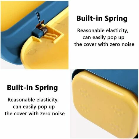 Mini Bidone Della Spazzatura In Plastica Con Coperchio A Bottone, Pattumiera, Pattumiera In Gomma 2L (blu) 3 Mini Bidone Della Spazzatura In Plastica Con Coperchio A Bottone, Pattumiera, Pattumiera In Gomma 2L (blu) - immagine 3