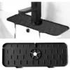 Tappetino Per Rubinetto In Silicone, Tappetino Per Rubinetto Da Cucina, Paraspruzzi Per Lavello Da Cucina Lavabile, Tappetino Da Cucina In Silicone Con Drenaggio, Nero 1 Pezzo