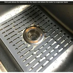 Tappetino Per Lavello Per Lavello In Acciaio Inossidabile/ceramica, Protezioni Per Lavello In PVC Per Fondo Lavello Da Cucina, Stoviglie E Bicchieri, Resistente E Scarico Rapido (grigio) -Wenko Negozio 97887598 3