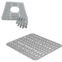 Tappetino Per Lavello Per Lavello In Acciaio Inossidabile/ceramica, Protezioni Per Lavello In PVC Per Fondo Lavello Da Cucina, Stoviglie E Bicchieri, Resistente E Scarico Rapido (grigio) -Wenko Negozio 97887598 5