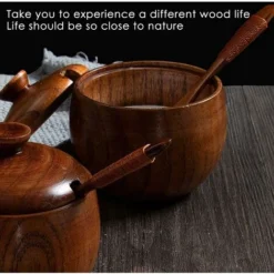 Scatola Per Sale In Legno, Barattolo Per Sale Con Coperchio E Cucchiaio, Scatola Rotonda Per Sale, Contenitore Per Sale, Design Ad Angoli Arrotondati Per Sale, Zucchero, Tè, Caffè, Spezie, Contenitore -Wenko Negozio 98011493 3
