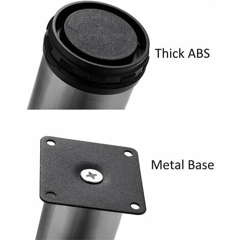 Set Di 8 Gambe Per Mobili, Gambe Regolabili Per Mobili - Metallo Cromato - Altezza Regolabile (totale: 80-95 Mm) 3 Set Di 8 Gambe Per Mobili, Gambe Regolabili Per Mobili - Metallo Cromato - Altezza Regolabile (totale: 80-95 Mm) - immagine 3