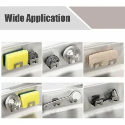6 Pezzi Porta Spugne Ad Asciugatura Rapida Senza Foratura Porta Spugna Da Cucina Porta Spugna In Acciaio Inossidabile Autoadesivo, Acciaio Inossidabile Impermeabile Per Lavello Della Cucina -Wenko Negozio 98111851 4