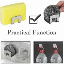 6 Pezzi Porta Spugne Ad Asciugatura Rapida Senza Foratura Porta Spugna Da Cucina Porta Spugna In Acciaio Inossidabile Autoadesivo, Acciaio Inossidabile Impermeabile Per Lavello Della Cucina -Wenko Negozio 98111851 5