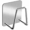 Lavello Da Cucina In Acciaio Inossidabile Porta Spugna Adesivo Rack Scarico Cestello Gancio A Muro Accessori Da Cucina Rack Di Stoccaggio 1 Pz Argento Spazzolato