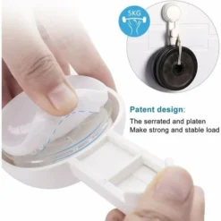 Set Di 2 Ganci A Ventosa, Ganci Per Doccia Con Ventosa Da 5 Kg, Gancio Da Parete Riutilizzabile Per Ghirlande In Cucina/bagno, Gancio In Plastica Bianca -Wenko Negozio 98125692 2