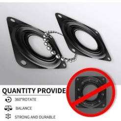 Piastra Girevole Quadrata, Piastra Girevole Con Cuscinetto Quadrato, Cuscinetto Girevole Quadrato, Piastra Girevole Con Cuscinetto A Sfere Lazy Susan A 360°, 3 Pollici, 4 Pezzi -Wenko Negozio 98128437 4