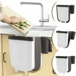 Dontodent Bidone Della Spazzatura Sospeso Per Cucina O Bagno Con Supporto Per Sacco Della Spazzatura Per Cucina, Armadio E Porta - 9L Bianco.